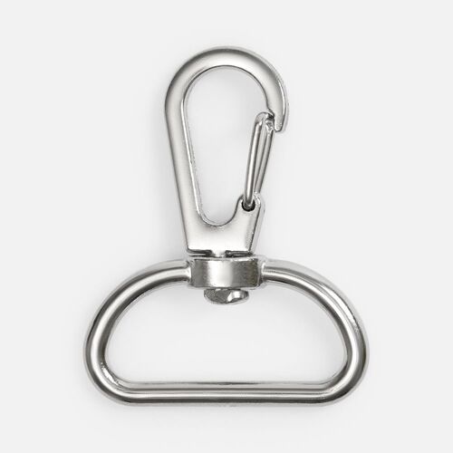 Застежка-карабин Snap Hook, L, серебристая (хром)