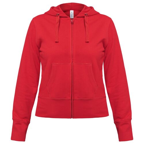 Толстовка женская Hooded Full Zip красная, размер XXL