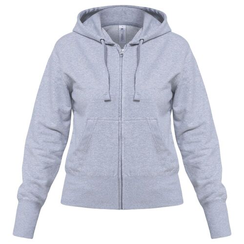 Толстовка женская Hooded Full Zip серый меланж, размер XXL