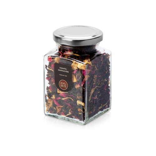 Чай черный, серия "Bouquet", манго-маракуйя, стеклянная банка (Р)