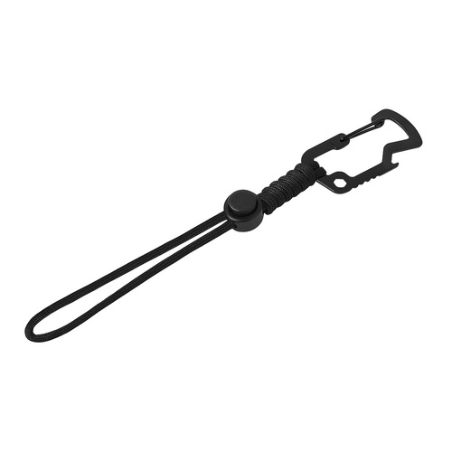 Брелок-шнурок "Spanner" с карабином с открывашкой для бутылок и ключом-шестигранником, черный