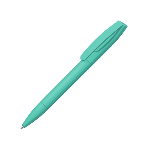 Шариковая ручка "Coral Gum " с прорезиненным soft-touch корпусом и клипом., бирюзовый