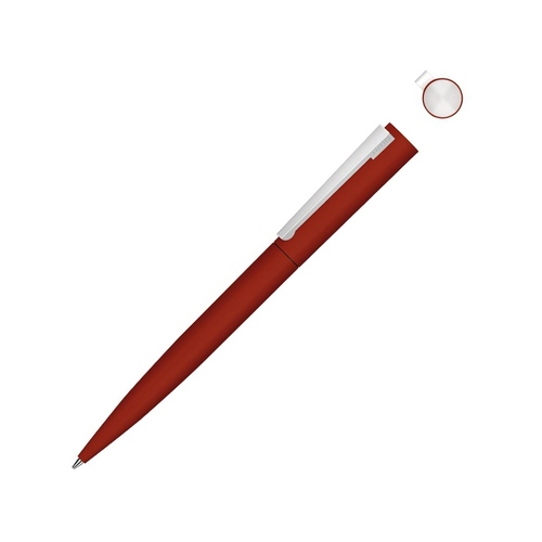 Металлическая шариковая ручка soft touch "Brush gum", красный