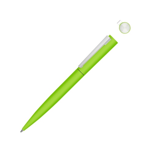 Металлическая шариковая ручка soft touch "Brush gum", светло-зеленый