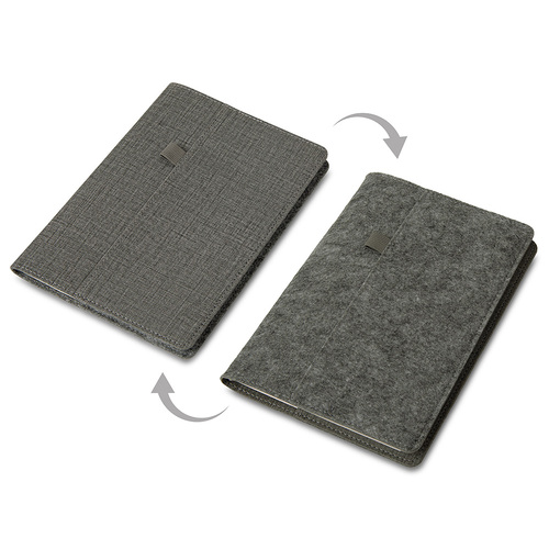 Двустороннее портфолио из рпет-фетра и искусственной кожи "Felt", серый