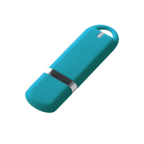 USB-флешка на 32 ГБ с покрытием soft-touch, голубой