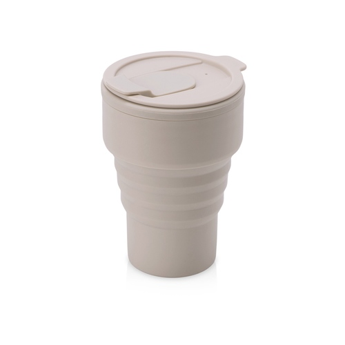 Силиконовый складной стакан "GoCup", бежевый