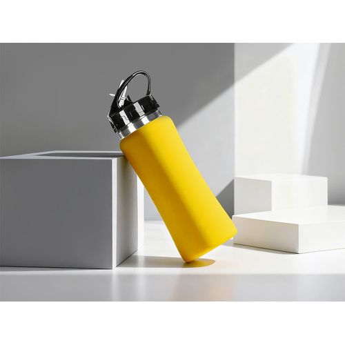 Бутылка для воды "Bottle C1", сталь, soft touch, 600 мл, желтый