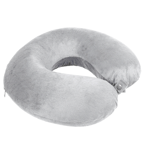 Подушка дорожная "SOFT"; memory foam, микрофибра,серый