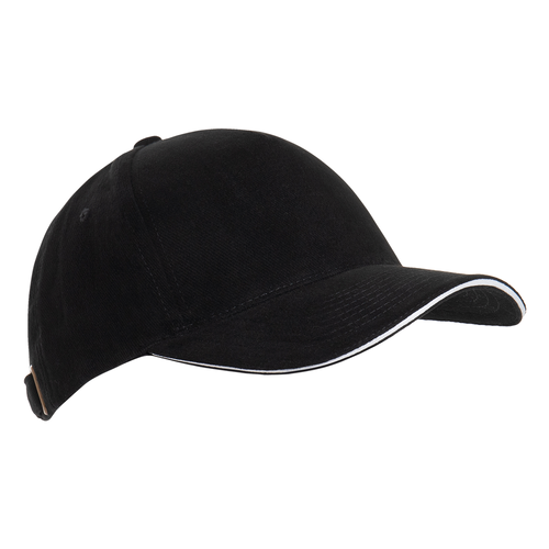 Бейсболка с кантом STAN 5 клиньев хлопок 280, 11K, Чёрный,  (20)  (56-58/ONE SIZE)