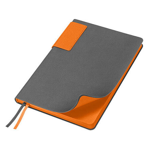 Ежедневник Flexy Star Sivilia Grey Edition Color А5, серо-оранжевый, недатированный в гибкой обложке