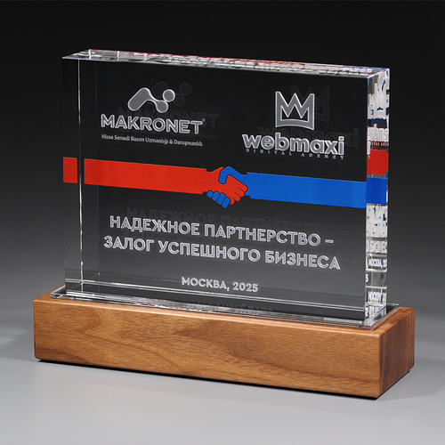Награда из стекла с подсветкой