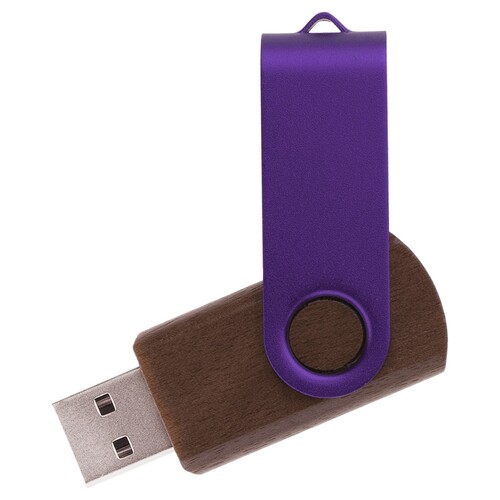 Флешка TWIST WOOD COLOR Темное дерево с фиолетовым 4014.32.11.64ГБ