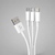 Дата-кабель 3 в 1: micro USB, USB-C, Ligthning, 1.2м, белый, Deppa