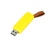USB-флешка промо на 32 Гб прямоугольной формы, выдвижной механизм, желтый