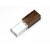 USB-флешка на 64 ГБ прямоугольной формы, под гравировку 3D логотипа, материал стекло, с деревянным колпачком красного цвета, красный